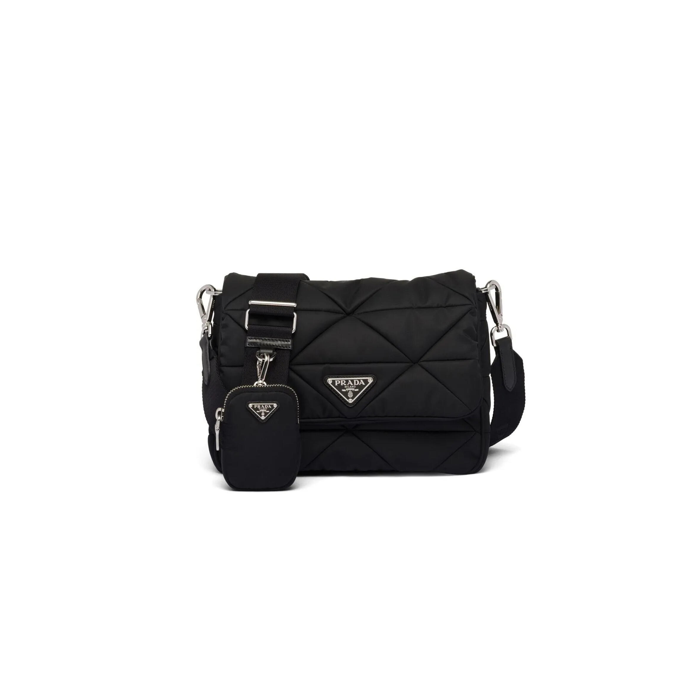 Pra*a re-nylon stuffed shoulder bag 1bd290 (24*17.5*8.5cm)